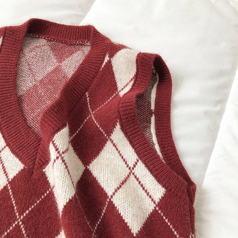 Diamond Plaid Vest