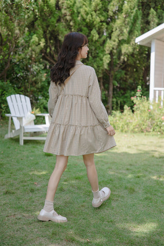 Curiosity Plaid Shirt Dress