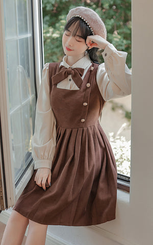 Varsity Pleated Twofer Dress