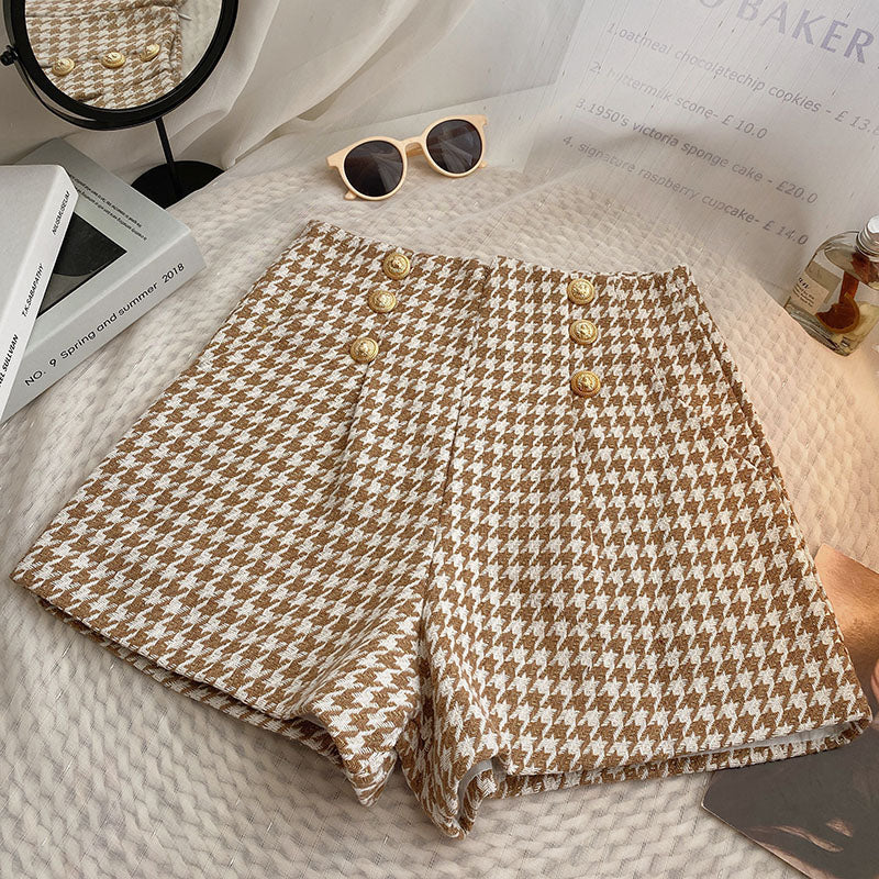 Houndstooth Tweed Shorts
