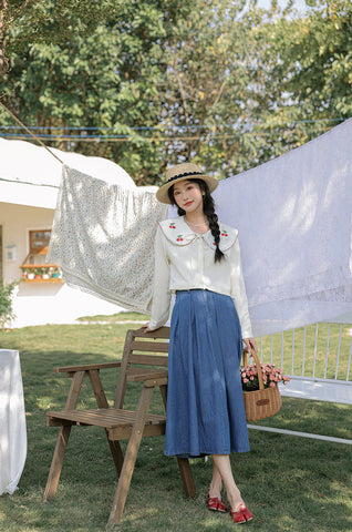 Sweet Cherry Collar Blouse