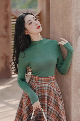 Maple – Karierter Midi-Tellerrock