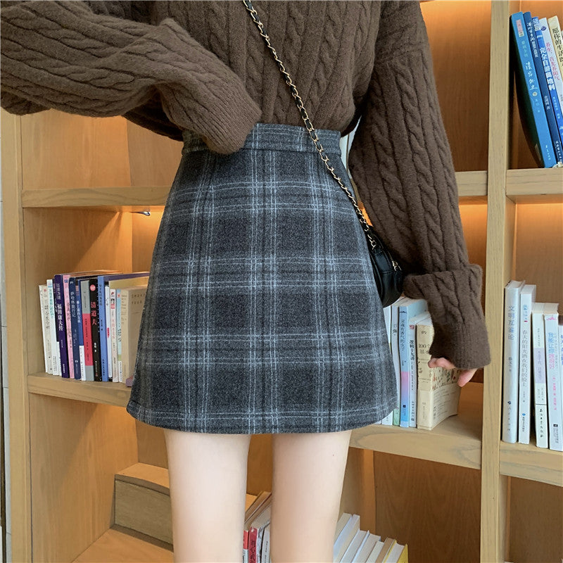 Ashy Plaid Mini Skirt