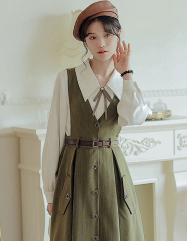 Traveller's Pinafore-Set mit Nadelstreifen