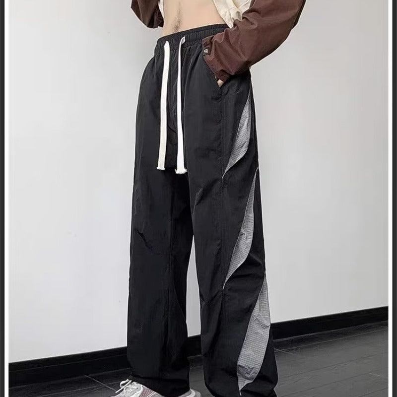 Zip Fly Wide Leg Parachute Pants