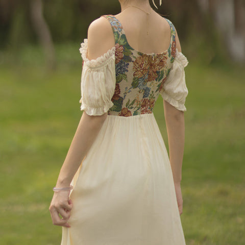 Rustic Floral Corset Twofer Dress