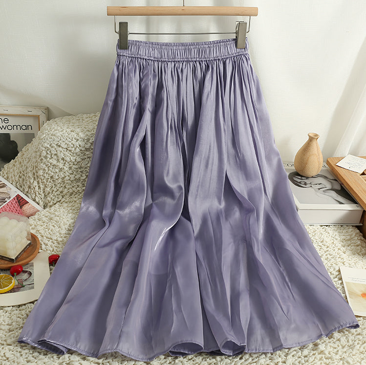 Satin Shine Midi Skirt