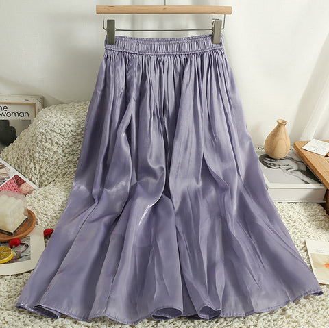 Satin Shine Midi Skirt