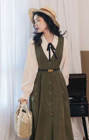 Traveller's Pinafore-Set mit Nadelstreifen