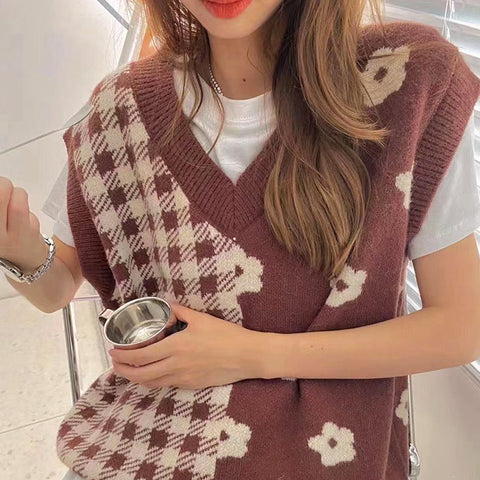 Gingham Daisy Vest