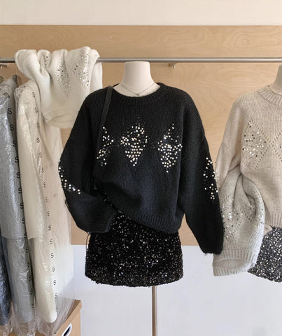 Sequin Diamond Sweater