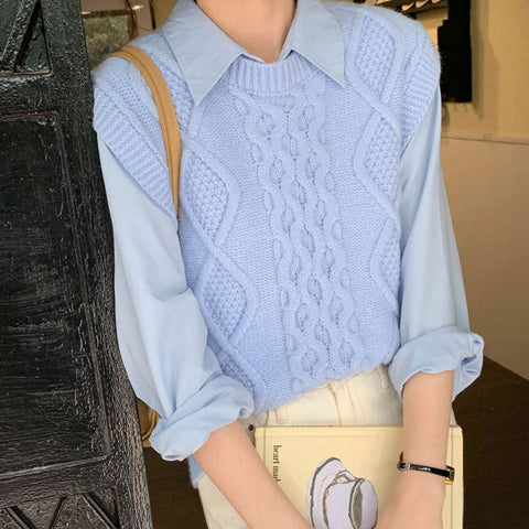 Chaleco de punto trenzado Candy