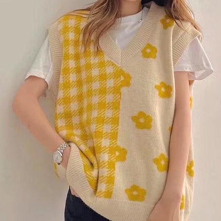 Gingham Daisy Vest