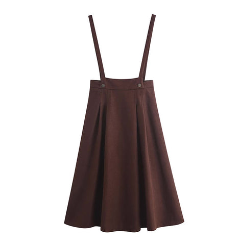 Hosenträgerrock / Bluse aus Cord-Wildleder