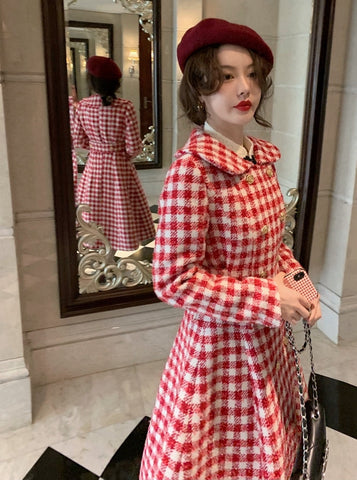 Candy Cane Gingham Dress Coat