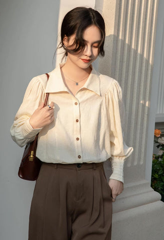 Textured Puff Sleeve Blouse