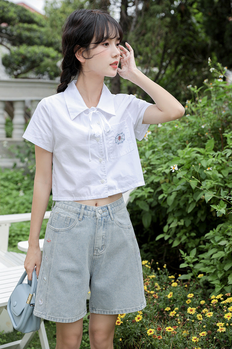 Saturn Embroidered Shorts