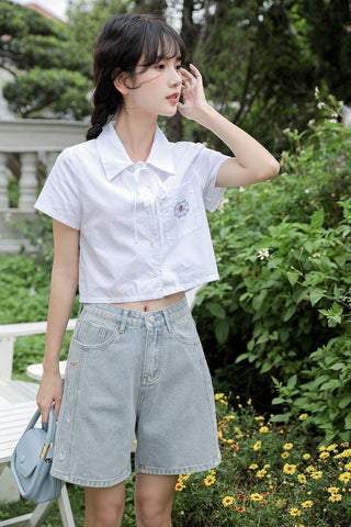 Saturn Embroidered Shorts