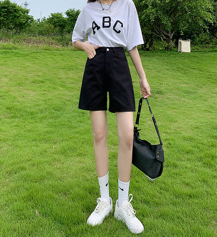 Rainbow Denim Bermuda Shorts