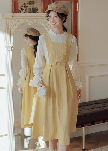 Vestido estilo pichi de rayas pastel