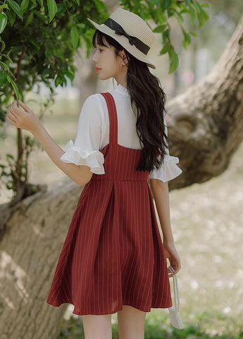 Vestido mini de rayas con botones