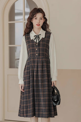 Edinburgh Plaid Pinafore Dress Set