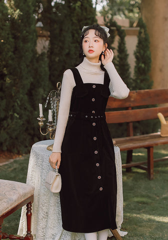 Corduroy Button Up Midi Dress