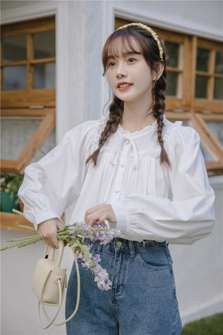 Essential Ruffle Trim Blouse