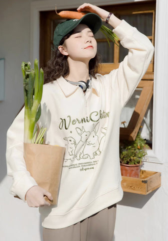 Sudadera polo con conejitos lindos