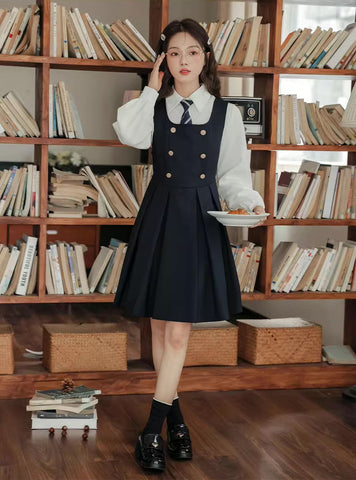 Double Breasted Mini Pinafore Set