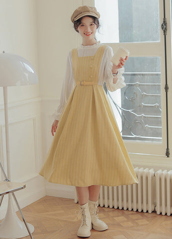 Vestido estilo pichi de rayas pastel