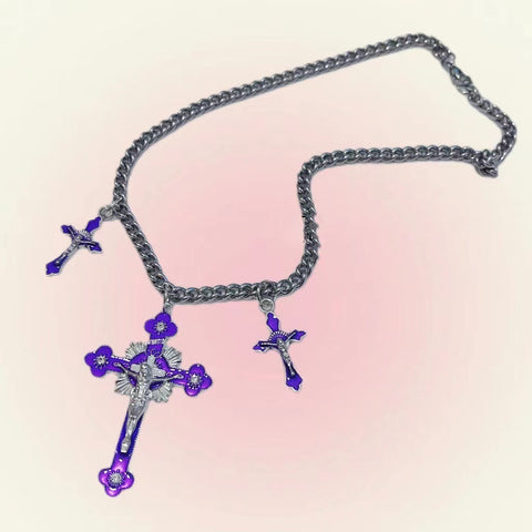 Punk Y2K Cross Pendant Necklace