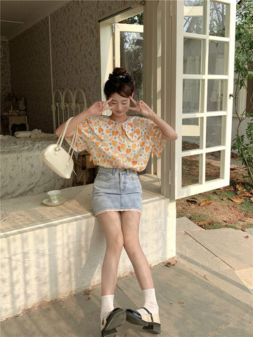 Painted Hearts Printed Blouse