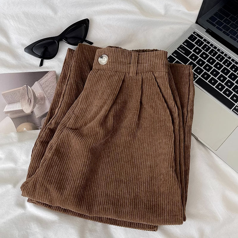 Pleated Corduroy Pants