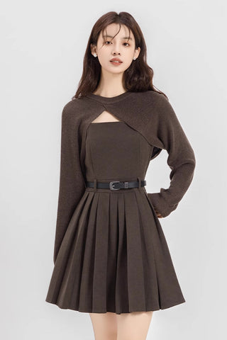 Two-Piece Mini Cami Dress & Sweater Set