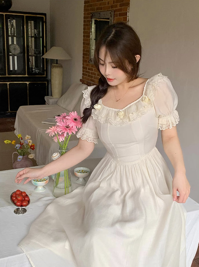 Blanc Rose Midikleid