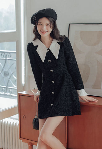 Sweet Bow Peter Pan Knit Dress