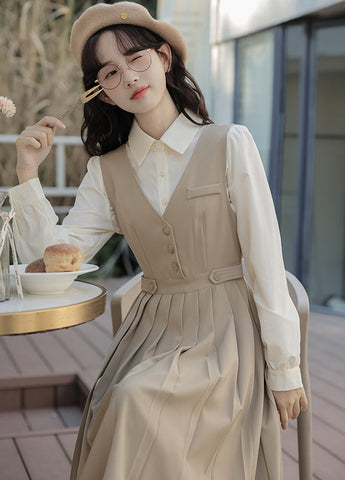 Journalist Midi Pinafore Set