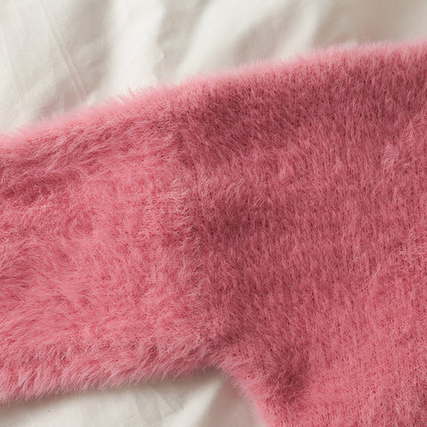 Fuzzy High Neck Sweater