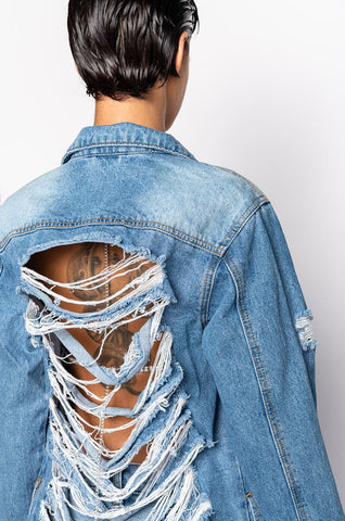 Distressed-Jeansjacke