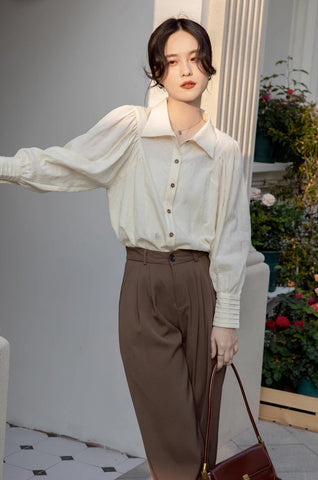 Textured Puff Sleeve Blouse