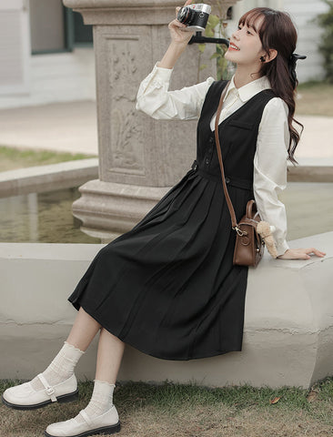 Journalist Midi Pinafore Set