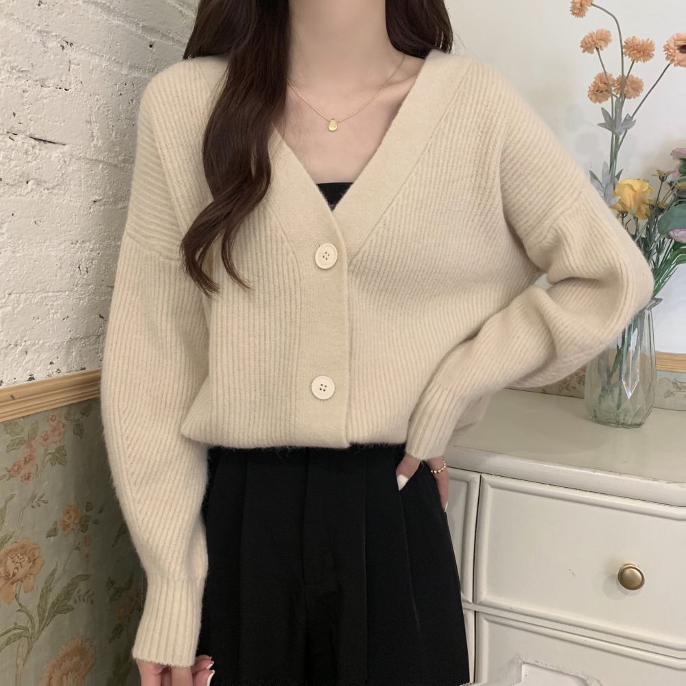 Basic Ribbed Knit Cardigan