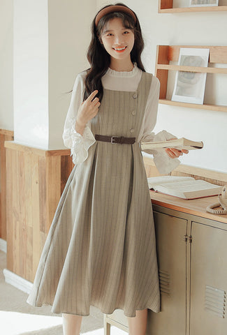 Vestido estilo pichi de rayas pastel