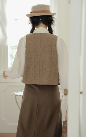 Gramps Herringbone Tweed Vest