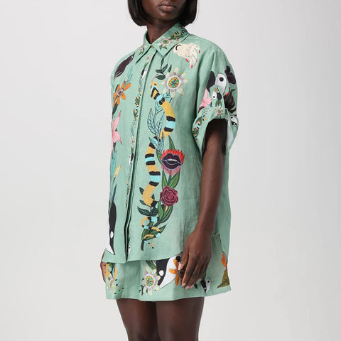 Piece Set Button Down Short Sleeve