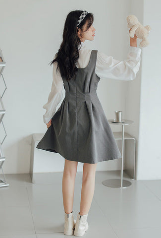 Little Bow Mini Pinafore Dress Set