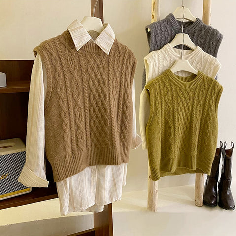 Fall Cable Knit Vest