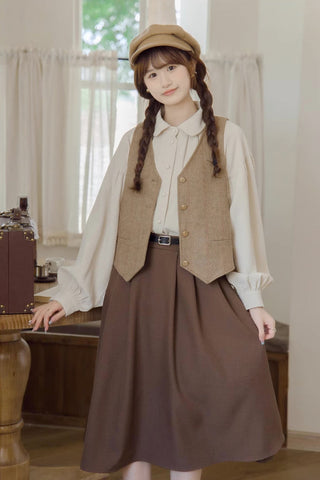 Gramps Herringbone Tweed Vest