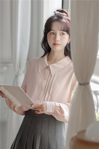 Pintuck Puff Sleeve Blouse